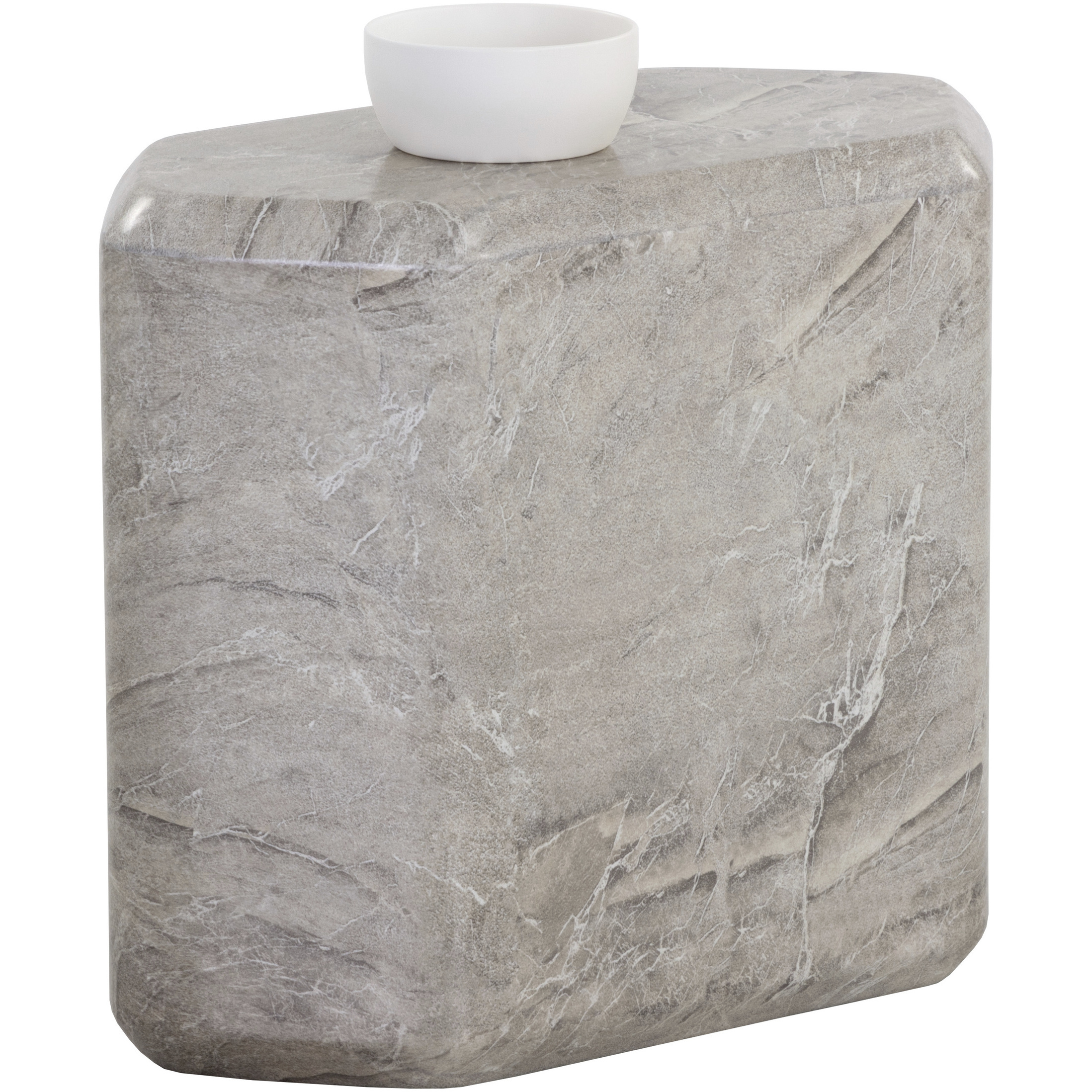 Spezza 22.75 X 18.75 inch Marble Look / Grey Outdoor Side Table, Low